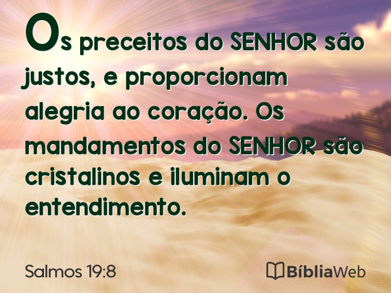Salmos 19:8 em imagem para compartilhar