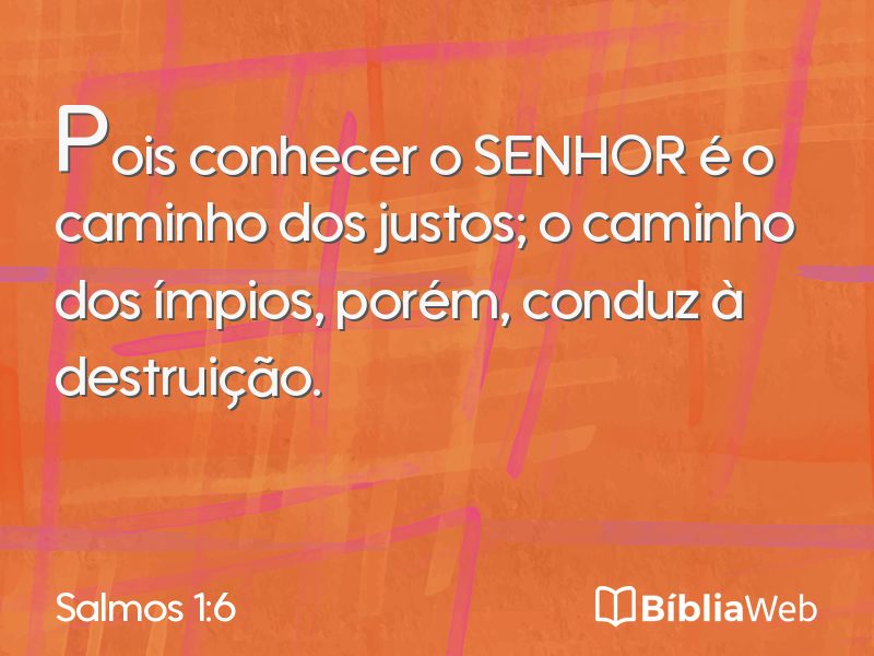 Salmos 1:6 em imagem para compartilhar
