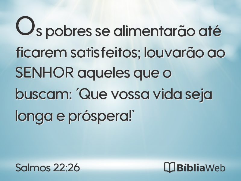 Salmos 22:26 em imagem para compartilhar
