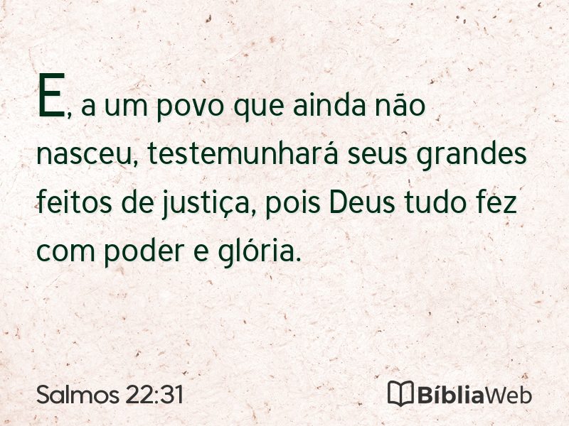 Salmos 22:31 em imagem para compartilhar