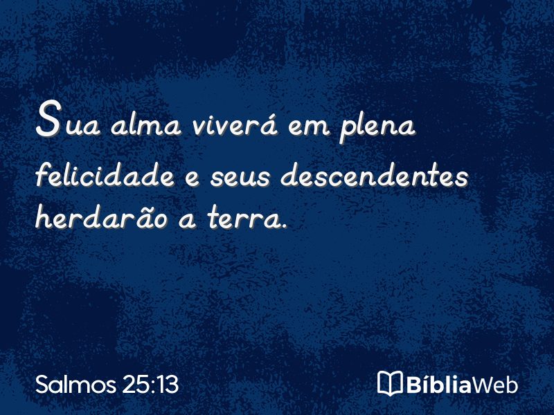 Salmos 25:13 em imagem para compartilhar