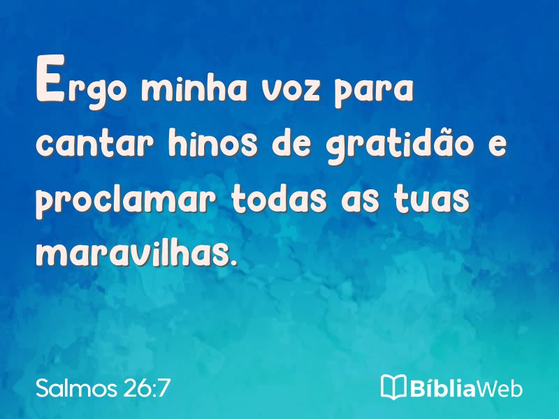 Salmos 26:7 em imagem para compartilhar