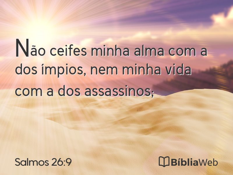 Salmos 26:9 em imagem para compartilhar
