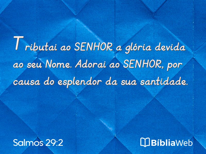 Salmos 29:2 em imagem para compartilhar