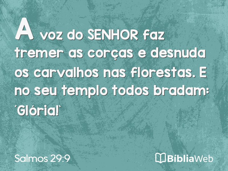 Salmos 29:9 em imagem para compartilhar