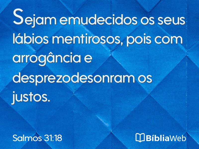 Salmos 31:18 em imagem para compartilhar