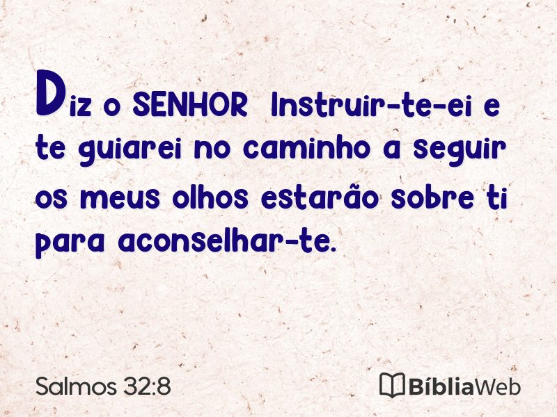 Salmos 32:8 em imagem para compartilhar