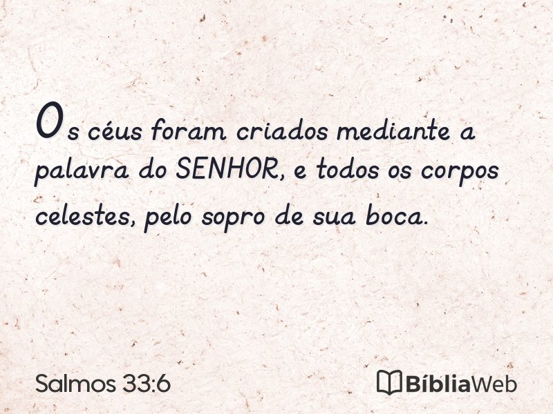 Salmos 33:6 em imagem para compartilhar