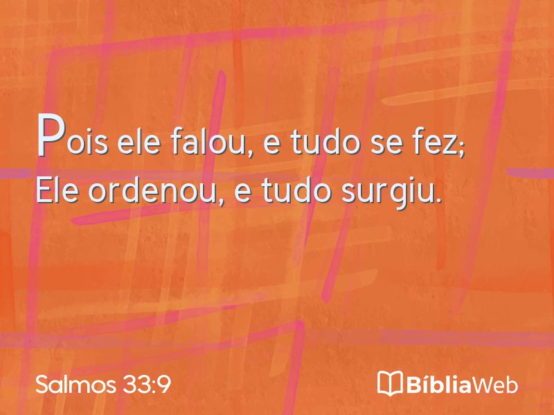 Salmos 33:9 em imagem para compartilhar