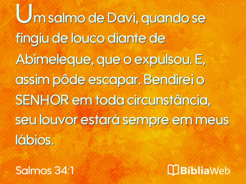 Salmos 34:1 em imagem para compartilhar