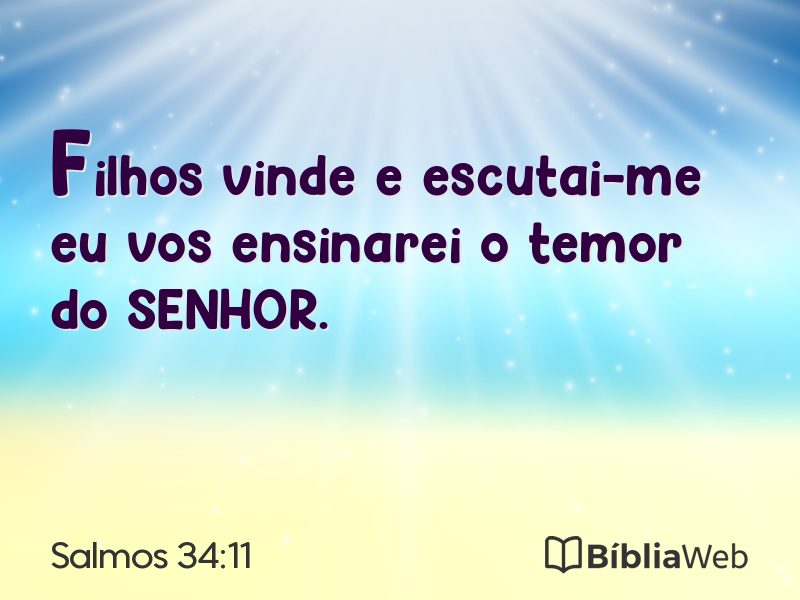 Salmos 34:11 em imagem para compartilhar