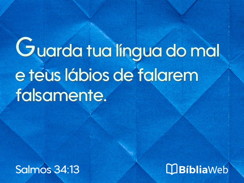 Salmos 34:13 em imagem para compartilhar