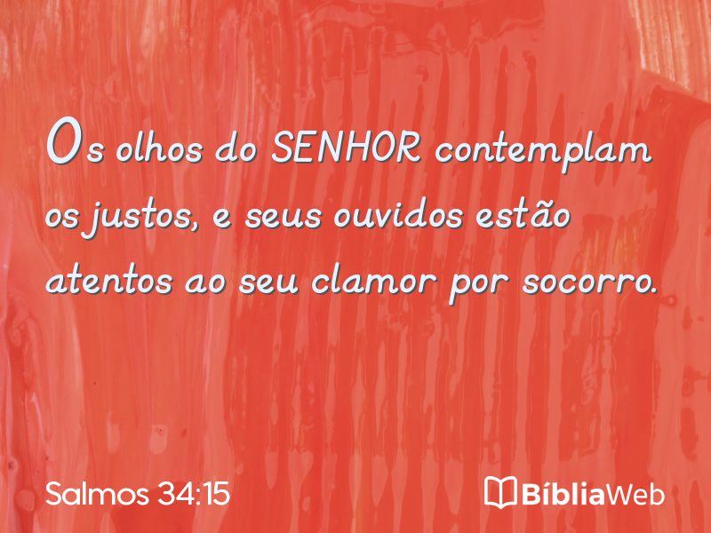 Salmos 34:15 em imagem para compartilhar