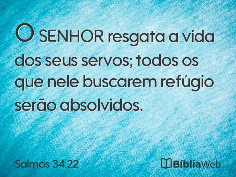 Salmos 34:22 em imagem para compartilhar