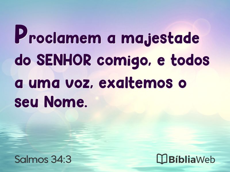 Salmos 34:3 em imagem para compartilhar