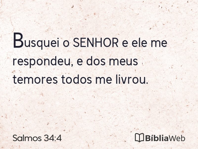 Salmos 34:4 em imagem para compartilhar