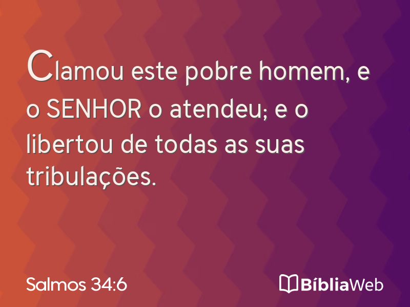 Salmos 34:6 em imagem para compartilhar
