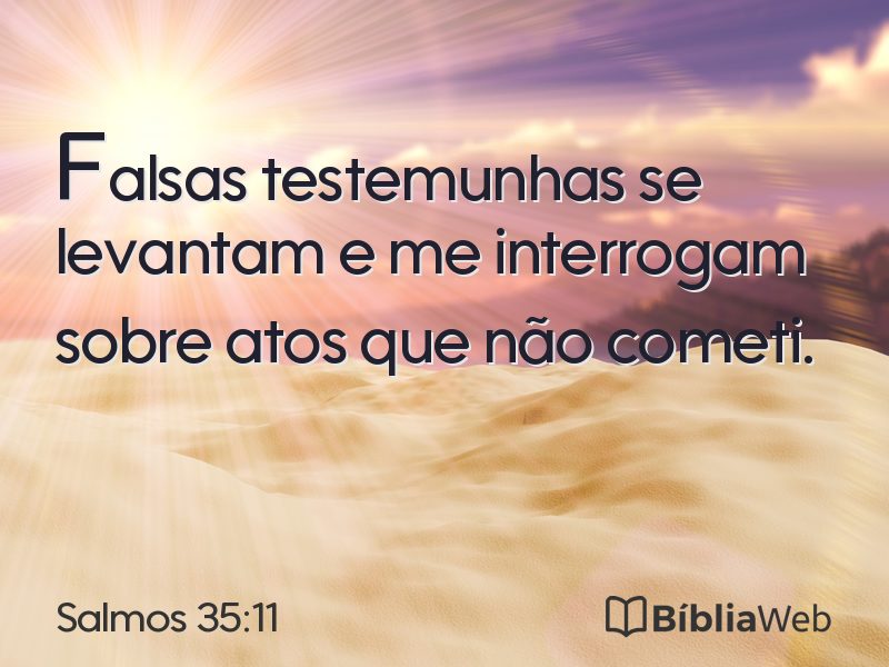 Salmos 35:11 em imagem para compartilhar
