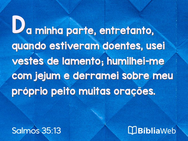 Salmos 35:13 em imagem para compartilhar