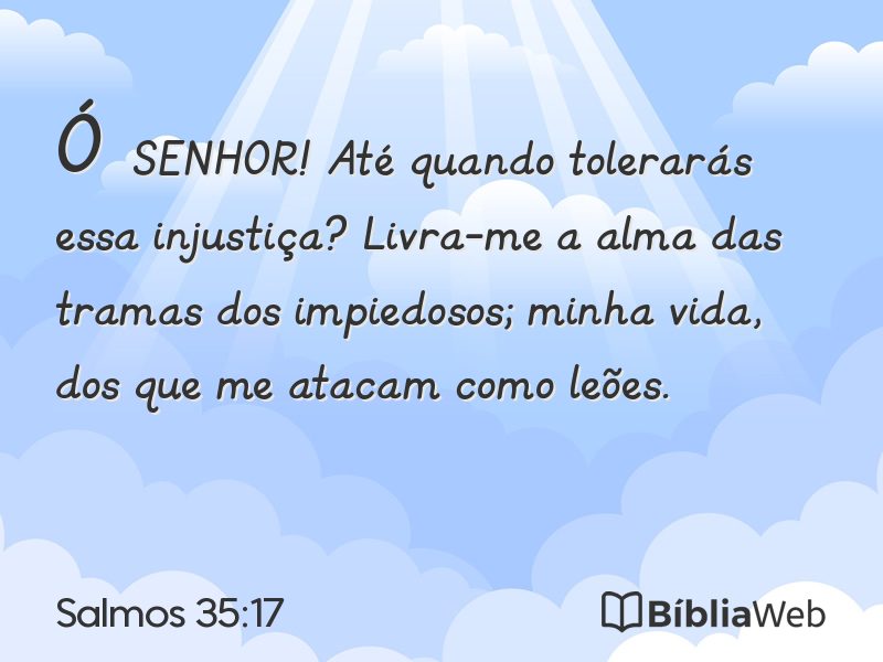 Salmos 35:17 em imagem para compartilhar