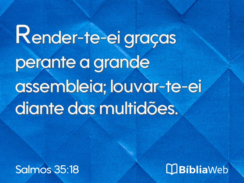 Salmos 35:18 em imagem para compartilhar