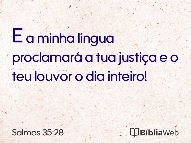 Salmos 35:28 em imagem para compartilhar