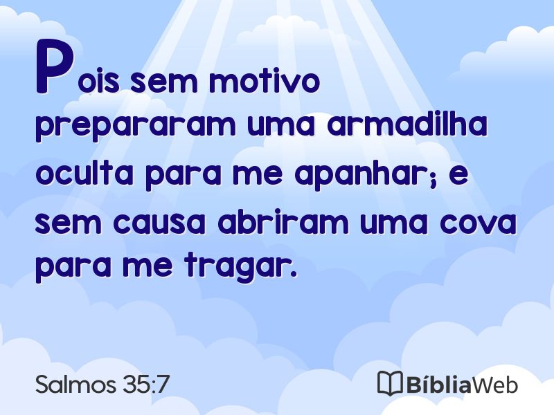 Salmos 35:7 em imagem para compartilhar