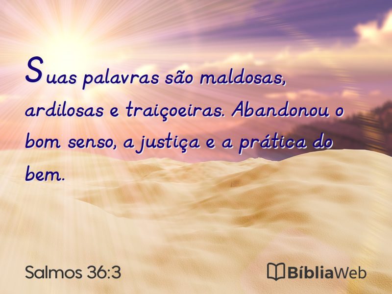 Salmos 36:3 em imagem para compartilhar