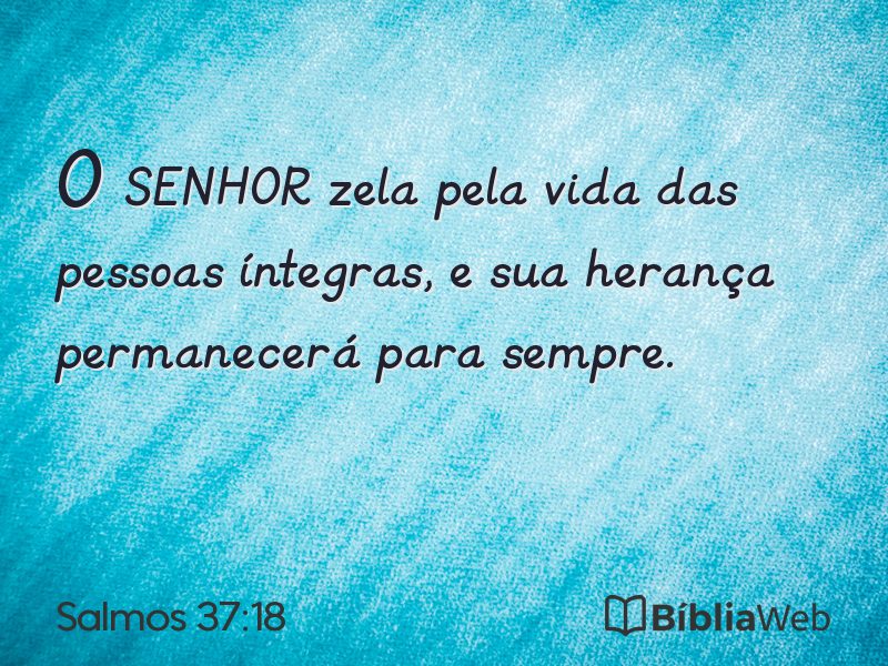 Salmos 37:18 em imagem para compartilhar