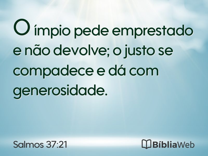 Salmos 37:21 em imagem para compartilhar