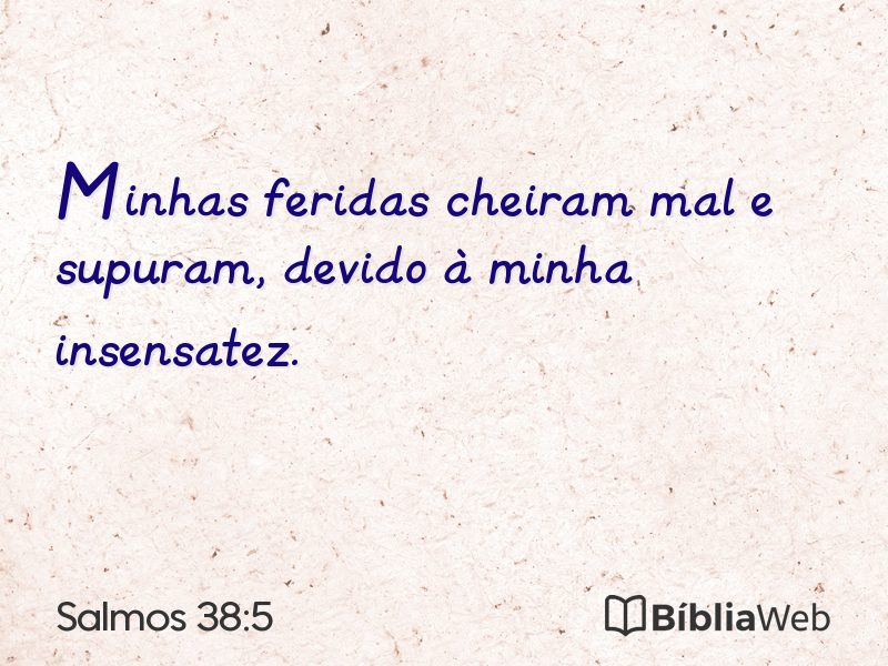 Salmos 38:5 em imagem para compartilhar