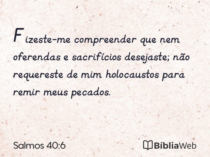 Salmos 40:6 em imagem para compartilhar