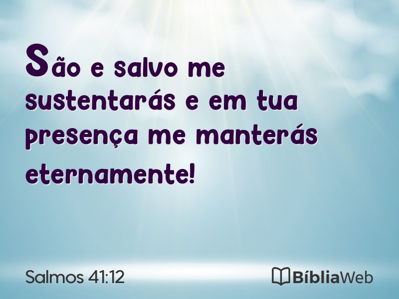 Salmos 41:12 em imagem para compartilhar