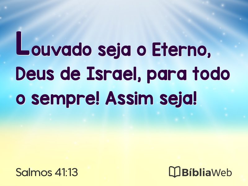 Salmos 41:13 em imagem para compartilhar
