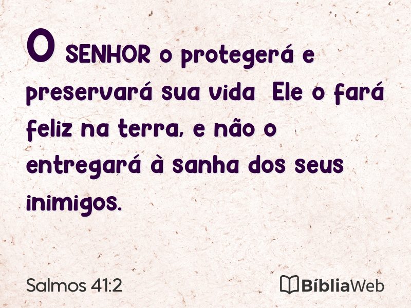 Salmos 41:2 em imagem para compartilhar
