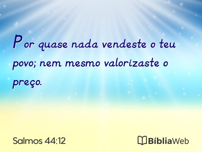 Salmos 44:12 em imagem para compartilhar