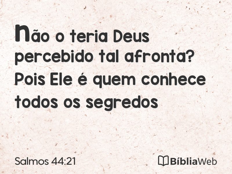 Salmos 44:21 em imagem para compartilhar