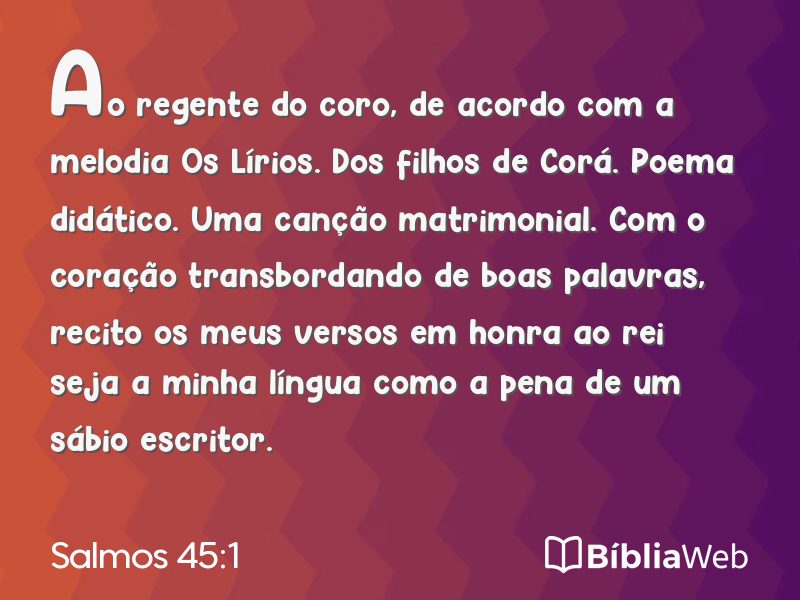 Salmos 45:1 em imagem para compartilhar