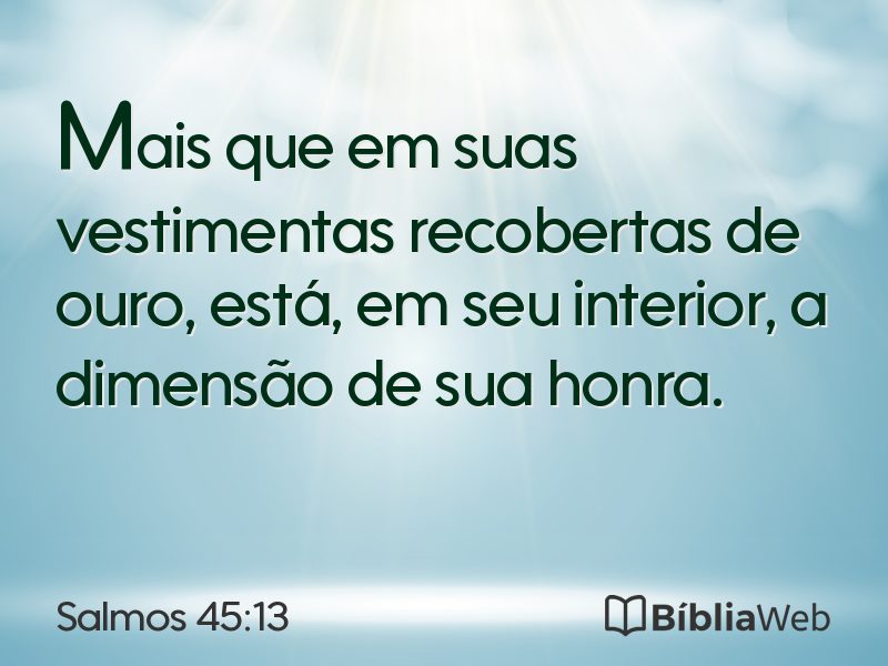 Salmos 45:13 em imagem para compartilhar