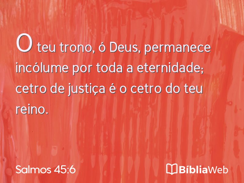 Salmos 45:6 em imagem para compartilhar