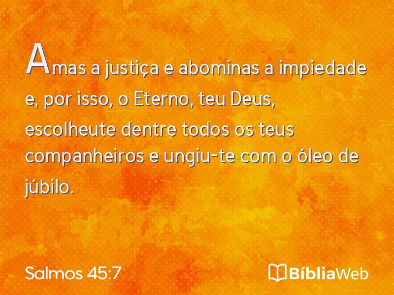 Salmos 45:7 em imagem para compartilhar