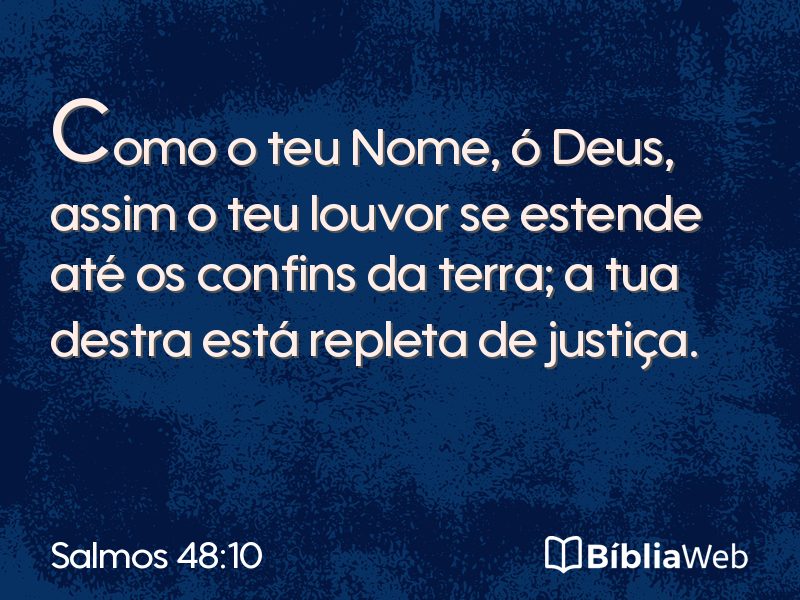 Salmos 48:10 em imagem para compartilhar
