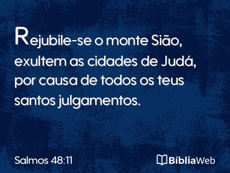 Salmos 48:11 em imagem para compartilhar