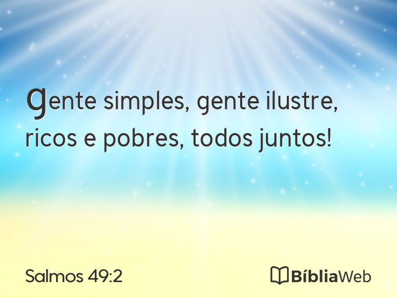 Salmos 49:2 em imagem para compartilhar
