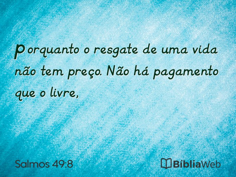 Salmos 49:8 em imagem para compartilhar