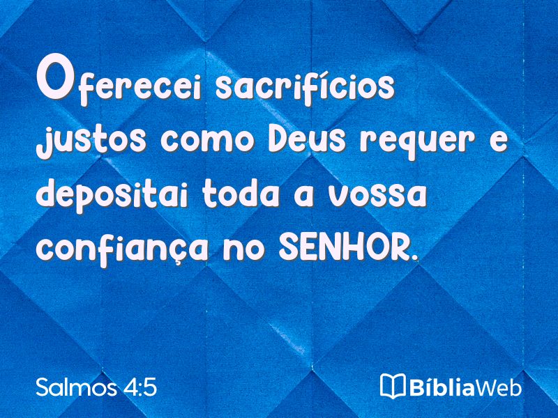 Salmos 4:5 em imagem para compartilhar