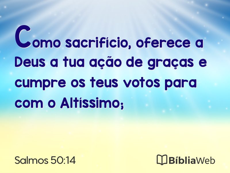 Salmos 50:14 em imagem para compartilhar
