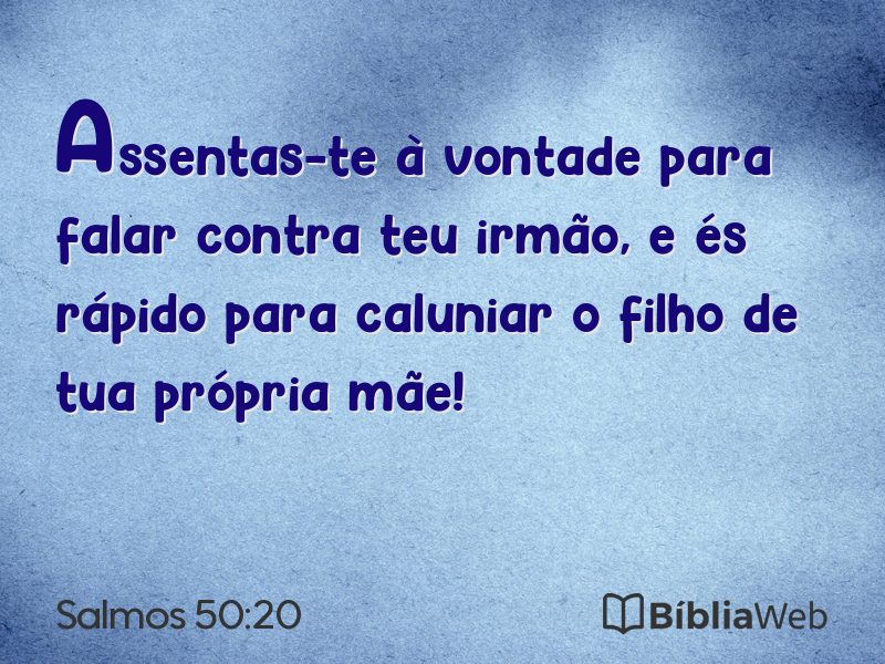 Salmos 50:20 em imagem para compartilhar