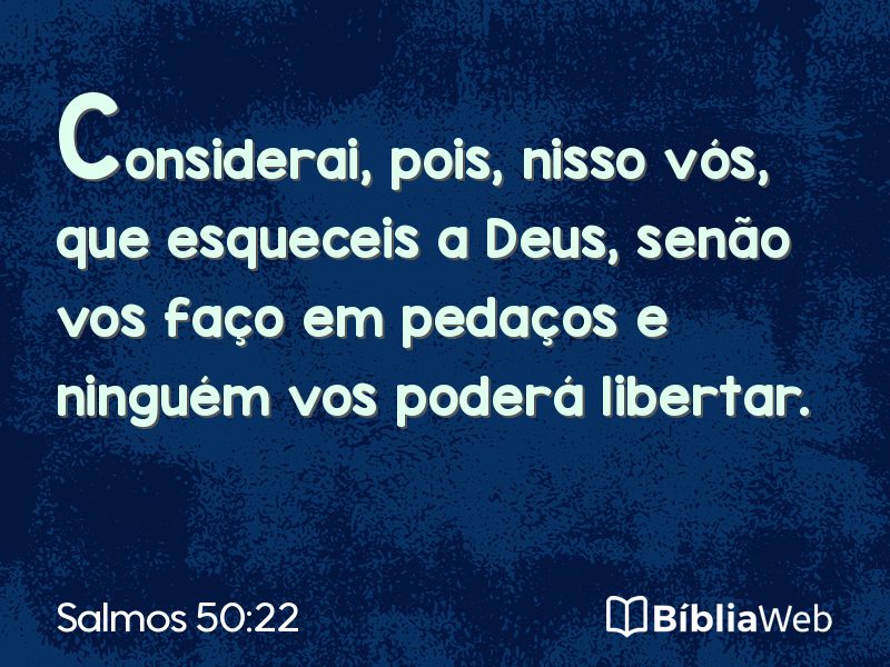 Salmos 50:22 em imagem para compartilhar