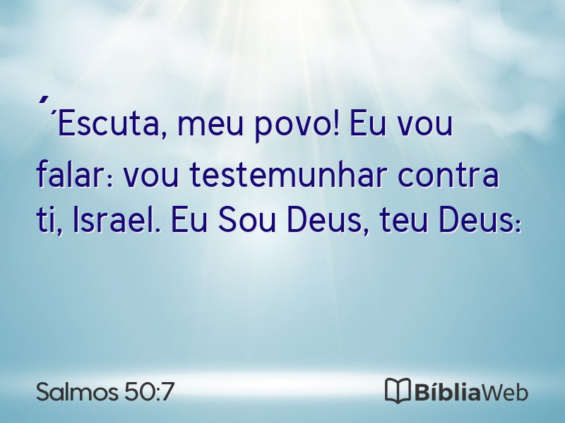 Salmos 50:7 em imagem para compartilhar